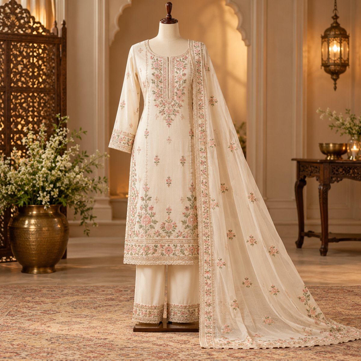 Ivory Straight Cut Suit Set
