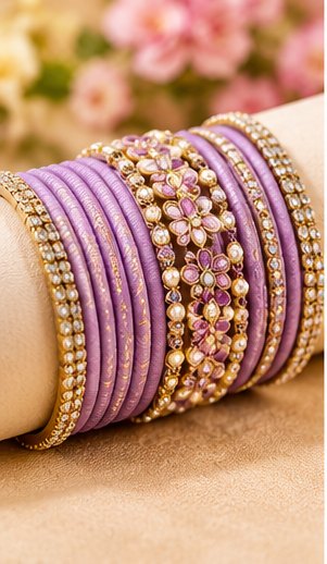 Lavender Designer Bangle Set