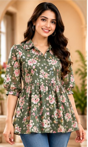 Emerald Green Smocked Summer Top